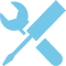blaues Icon mit Werkzeug