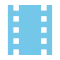 blaues Icon einer Filmrolle