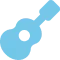 blaues Icon mit Gitarre