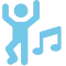 blaues Icon mit Tänzer