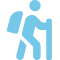 blaues Icon mit Wanderer