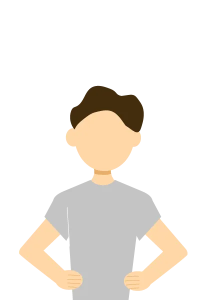 Illustration eines Mannes, der die Arme in die Hüften stemmt