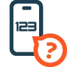 Handy mit Fragezeichen in einer Bubble Icon